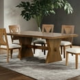 thumbnail image 2 of Furniture of America Reymo 78" Trestle Dining Table, Rustic Oak, 2 of 8