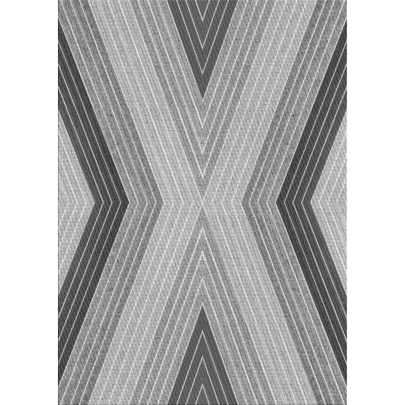 Ahgly Company Indoor Rectangle Patterned Silver Gray Area Rugs, 5' x 8'