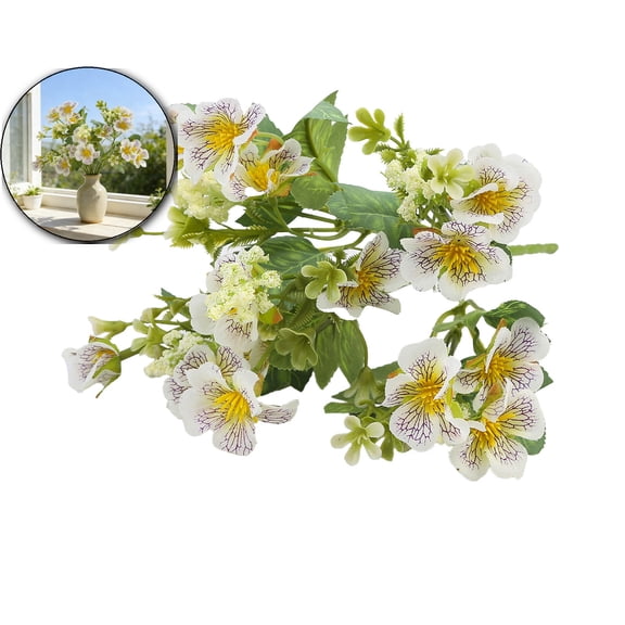 Fake Flowers-11.4" Pansy Small Wild Flower Artificial Plants Outdoor Plastic Flowers for Home Wedding Kitchen Garden Table Centerpieces Indoor Outdoor Decor