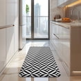 thumbnail image 4 of Black White Triangle Checkered Pattern Kitchen Rug Mat,Kitchen Runner Rugs Non Skid Washable,Decorative Kitchen Floor Mats for Kitchen,Sink,Laundry,17"x47.2", 4 of 7