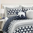 thumbnail image 3 of Lush Decor Elephant Stripe 4 Piece Quilt Set, Navy, Twin, 3 of 4