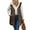 Coffee, variant on Women Long Puffer Vest: Fall Zip up Reversible Fleece Jacket Winter Warm Sleeveless Hooded Coat with Pockets