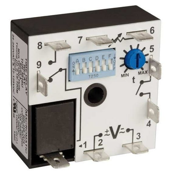 Macromatic Time Delay Relay,12VDC,10A,DPDT,3 sec. TR-55126-12