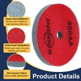 thumbnail image 4 of Uxcell 2pcs Diamond Sponge Fiber Polish Pad 5" 500 Grit Polish Pad Red Light Blue, 4 of 7