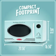 Nostalgia 0.9 cu ft Retro Microwave Oven, 800W Countertop Microwave Oven with LED Display, Aqua