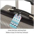thumbnail image 3 of Square 2Pack PU Leather Bohemian Shading Cruise Luggage Tag with Privacy Cover and Name ID Tag for Travel Handbags Backpacks Luggage Tags, 3 of 6