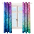 thumbnail image 3 of Colorful Gradient Fish Scale Texture Mermaid Window Curtains for Bedroom Colorful Printed Window Drapes Blackout Thermal Insulated Grommet Window Treatment 2 Panels Set, 3 of 5
