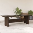 thumbnail image 1 of vidaXL Garden Table with Glass Top Brown 240x90x75 cm Poly Rattan, 1 of 5