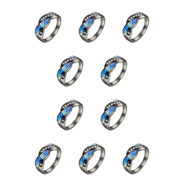 Anillo de Mujer Qarigey Clásico y de Moda Azul 10Conjunto