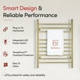thumbnail image 4 of Heated Towel Rack, 10-Bar Wall-Mounted Electric Towel Warmer, Polished Gold, Plug-in or Hardwired, Luxury Bathroom Accessory for Warm, Dry Towels (WarmlyYours Infinity), 4 of 12