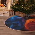 thumbnail image 6 of Daiia Red And Blue Abstract Drawing Merry Christmas Tree Skirt , Xmas Large Lace-up Tree Skirt, Santa Snowflakes Rustic Home Decorations New Year Party Farmhouse Decor-36", 6 of 7