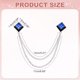 thumbnail image 2 of Uxcell Gem Chain Brooch Pins, Pin de Broche de Cadena Colgante, Insignia de Cristal Cuadrado para Hombres y Mujeres, Camisas, Tuxedo, Bufanda, Tono Plateado (Azul), 2 of 7