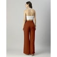 thumbnail image 2 of Moomaya Womens Solid Palazzo Pants, High Waist Ankle Length Wide Leg Trousers, 2 of 9