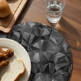 thumbnail image 3 of Black Geometric Round 13 Inch Placemats Set of 6, Contemporary Minimalism Abstract Pattern HeatResistant Non Slip Place Mats for Dining Table, Wipeable Braided Kitchen Table Mats for Housewarming, 3 of 9
