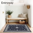 thumbnail image 3 of ODIKA 8'x10' Machine Washable Non-Slip Area Rug, Elegant Lattice Floral Symmetrical Ornamental High Traffic Rug, Black, 660081, 3 of 7