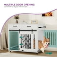 thumbnail image 3 of Uforic 39 inch Dog Crate Furniture End Table large Wooden Indoor Dog Kennel with Drawer & Wheels for Small to Medium,White, 3 of 5