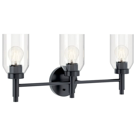 55185BK Kichler Lighting Madden - 3 Light Bath Vanity-10.5 Inches Tall and 24 Inches Wide-Black Finish