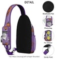 thumbnail image 3 of Sling Backpack,Purple Halloween Pumpkins with Boo Crossbody Bag with Water Bottle Holder,Waterproof Sling Bag for Men/Women with Chest Phone Holder for Hiking,Travel, 3 of 6