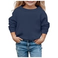 thumbnail image 3 of Girls Long Sleeve Solid Color Pullover Sport Sweatshirt Comfortable Casual Athletic Top for Children Girls and Toddlers' Pullover Hoodie Sweatshirt, 3 of 5