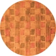 thumbnail image 1 of Ahgly Company Indoor Round Abstract Orange Modern Area Rugs, 3' Round, 1 of 4