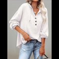 thumbnail image 4 of Sudadera con Capucha y Botones para Mujer, con Cuello en V, Larga y Cordón Ajustable. Camisetas Henley. S, 4 of 8
