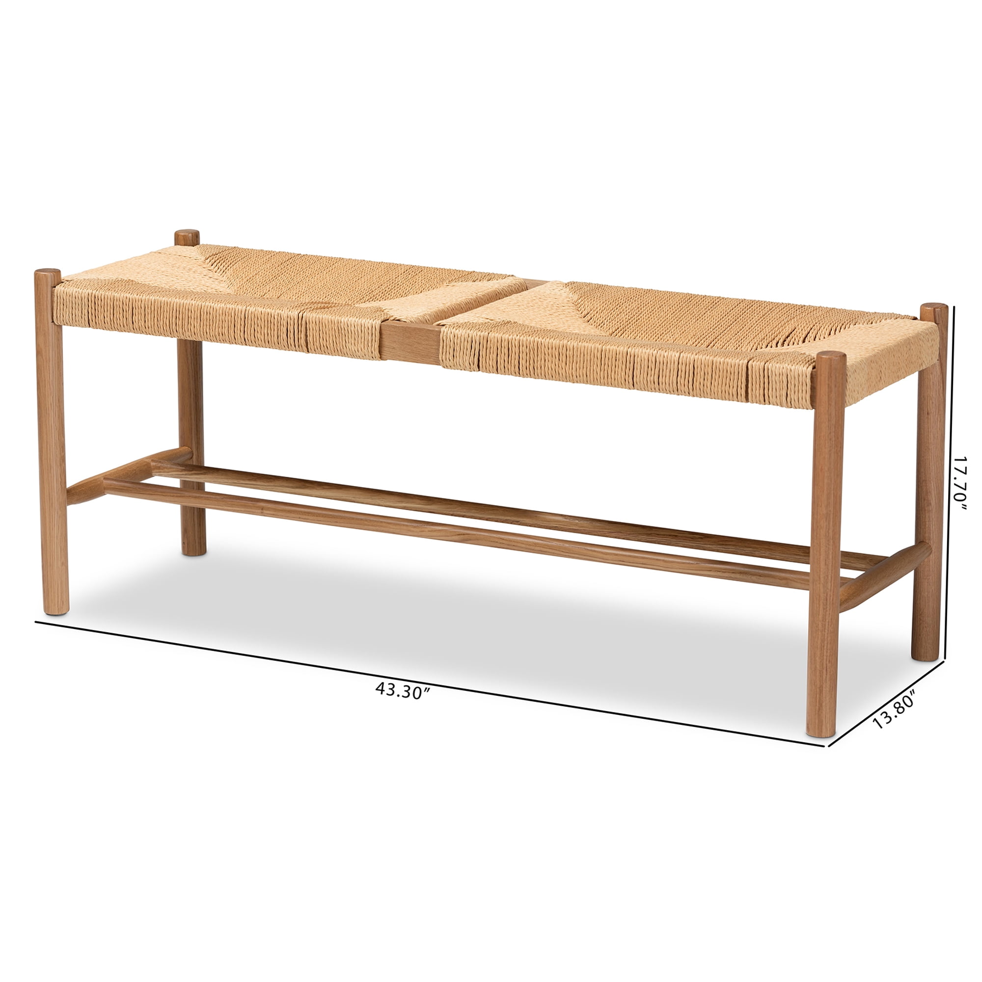 Baxton Studio Saura Upholstered & Storage Bench, Natural