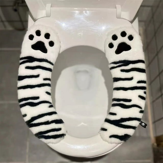Jusqu'à 40 % de Réduction sur les Cadeaux Oefntac Housse de Siège de Toilette Lavable et Réutilisable Coussin de Siège de Toilette Installation Facile s'Adapte à Tous les Sièges de Toilette Décoration de Salle de Bain Housse de Siège de Toilette