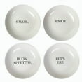 thumbnail image 4 of American Atelier, Round, White, Porcelain Worded Pasta Dinnerware Plate Sets of 5, 4 of 9