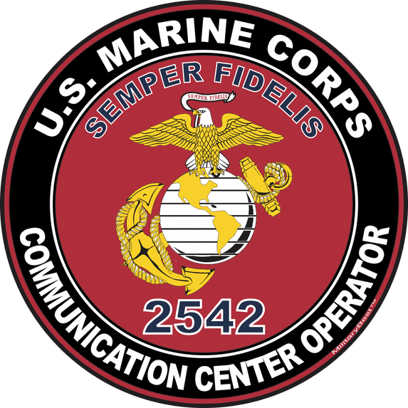 U.S.M.C. MOS 2542 Communication Center Operator Decal 5.5" - Red