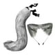 thumbnail image 5 of Conjunto de orejas y cola de gato y zorro, diadema para carnaval, mascarada, disfraz y cumpleaños. Gris, 5 of 9