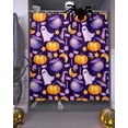 thumbnail image 3 of Halloween Pumpkin Ghost Candy Shower Curtain for Bathroom, Witch Hat Potion Purple Orange Waterproof Shower Curtains Washable Quick Dry with Hooks Bathtub Curtains 72x72 IN, 3 of 6