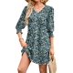 thumbnail image 1 of Minivestido WIHOLL Talla grande con cuello en V y manga 3/4 para mujer, 1 of 4