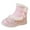 Pink, variant on B91xZ Toddler Girl Boots Gilrs Cloth Shoes Rubber Sole Warm Winter Snow Boots Embroidery Print Cotton Boots (Pink, 12 Little Child)