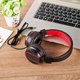 thumbnail image 4 of Moyic Auriculares con cable ajustables Home Hotel Net Bar Over Ear Auriculares Estéreo Sonido Auriculares para juegos Cables de audio/vídeo Rojo, 4 of 8