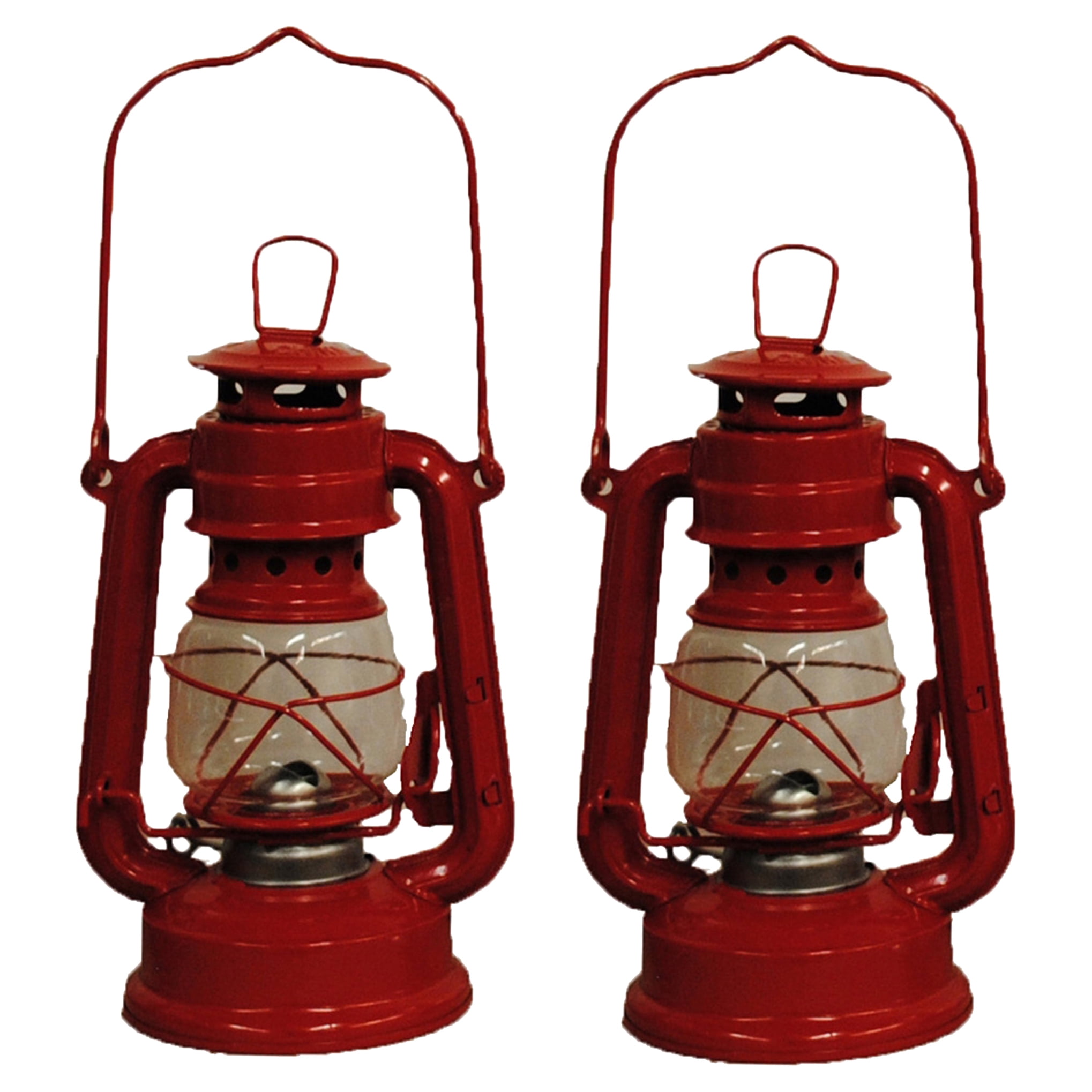 OMNI 8-Inch Red Kerosene Camping Lantern (2-Pack)
