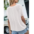 thumbnail image 5 of Fesfesfes Athletic Clothes for Women Fashion Women Casual Solid Short Sleeve V-Neck Lace T-Shirt Blouse Tops Womens Workout Tops Short Sleeve 3XL(US:14), 5 of 9