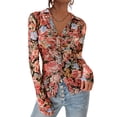 thumbnail image 1 of Blusa de Malla Floral para Mujer PRETTYGARDEN 2025 XXL, 1 of 8
