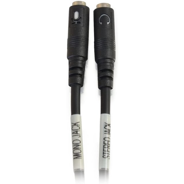 C2G 27394 4-Pin 3.5mm Microphone and Headphone Breakout Adapter Y-Cable (6 Inch)