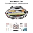 thumbnail image 4 of Tote Bag for Women - Paw Prints and Bones Shoulder Bag - Large Utility Work Duffle Bag with Zipper Handbag for Travel, Work, Sprots, 4 of 5