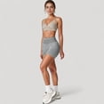 thumbnail image 6 of Women's Ribbed Seamless Biker Shorts with Stretch Fabric and Smooth Fit - Medium, Gray, 6 of 7