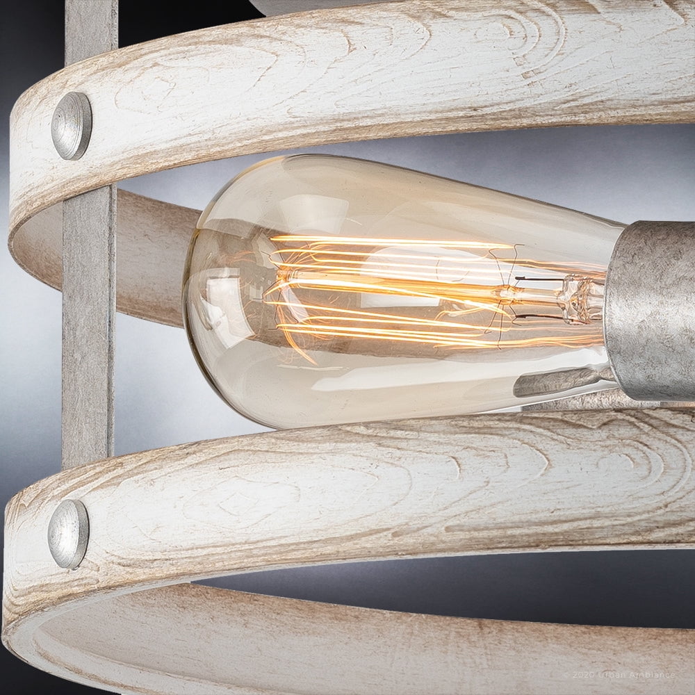 Luxury Farmhouse Ceiling Light, 6.5H x 14.375W, with Modern Farmhouse Style, Galvanized Steel, UHP4040 by Urban Ambiance