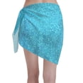 thumbnail image 2 of Disketp Blue Glitter Women Swimsuit Cover Up Short Chiffon Summer Beach Sarong Bikini Wrap Skirt Bathing Suit, 2 of 7