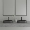 thumbnail image 3 of CASAINC Concrete Oval Bathroom Vessel Sink Black Earth with Matching Drainer, 3 of 9