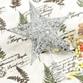thumbnail image 2 of Christmas Tree Star Topper 9.8in Xmas Tree Topper Star Glittered Tree-top Star for Christmas Tree - Silver, 2 of 7