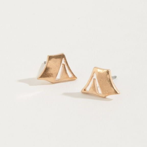 Womens Stud Buds Gold Tent Earrings by Howard's