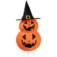 thumbnail image 3 of Northlight LED Lighted Jack-O-Lanterns in Witch's Hat Outdoor Halloween Decoration - 34", 3 of 10