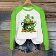 thumbnail image 5 of Craaazy Women's Cozy St. Patrick's Printed Crew Neck Long-Sleeved Loose Shirts Gifts, 5 of 5