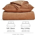 thumbnail image 6 of 3 Pieces Luxurious Velvet King Quilts, Ultra Soft Lightweight Velvet Comforter Set, Matelasse Oversized Bedspread Coverlet for All Season with 2 Shams, Burnt Orange, 108"x96", 6 of 8
