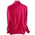 thumbnail image 1 of UJNDER Chandail à Col Roulé en Tricot pour Femmes Classique d'Hiver Chandail Confortable Décontracté Rouge m, 1 of 3