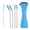Blue, variant on Solivara 4 Pack Long Stainless Steel Drinking Straws With Silicone Tips For Tall Tumblers Straight Bent(Orange,One Size)